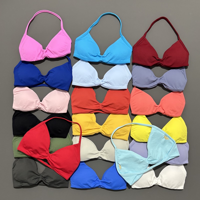Yoga Fitness Exercises - スポーツストラップブラヨガ下着女性ジムトップランニングエクササイズバックレスブラハイサポートアクティブウェアフィットネスワークアウトホルター
