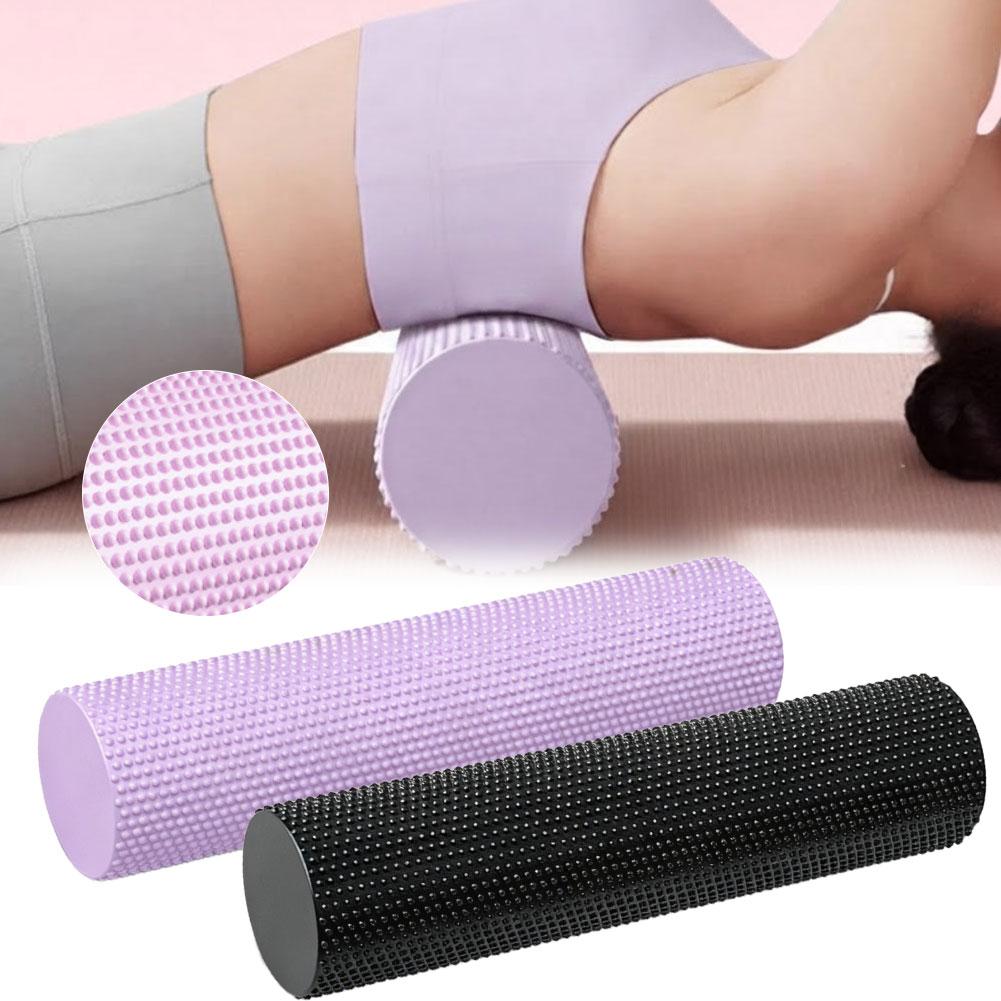 Yoga Fitness Massage - EVA高密度ヨガフォームローラー45cm、フィットネス筋肉マッサージピラティスグリッドトリガーポイントセラピー、ホームジムエクササイズ用、ユニセックス