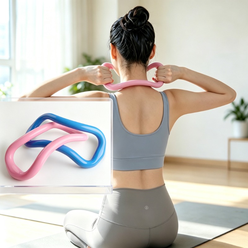 Yoga Fitness Massage - プラティヨガリングショルダーストレッチトレーナー筋肉リラクゼーションなだめるようなマッサージリング痩身ホームフィットネス機器