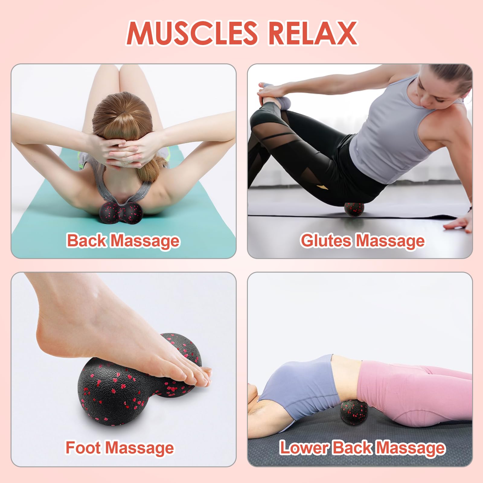 中空ヨガローラーマッサージピーナッツボールセット EPP フ - Yoga Fitness Body のレビューと価格