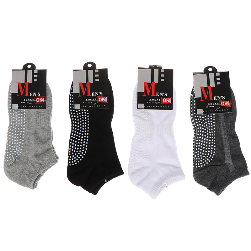 新しい 1 ペア高品質メンズコットンノンスリップヨガソックス - Yoga Fitness Gym のレビューと価格