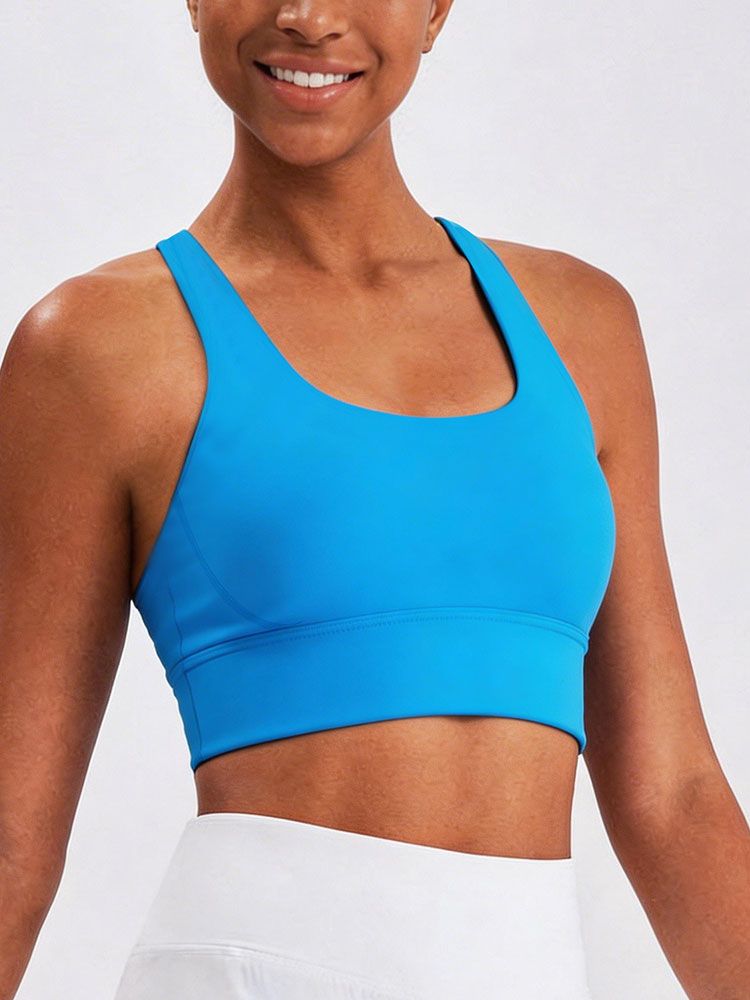 新しい女性用ソリッドカラー高強度サポートスポーツブラクロスバ - Yoga Fitness Body のレビューと価格