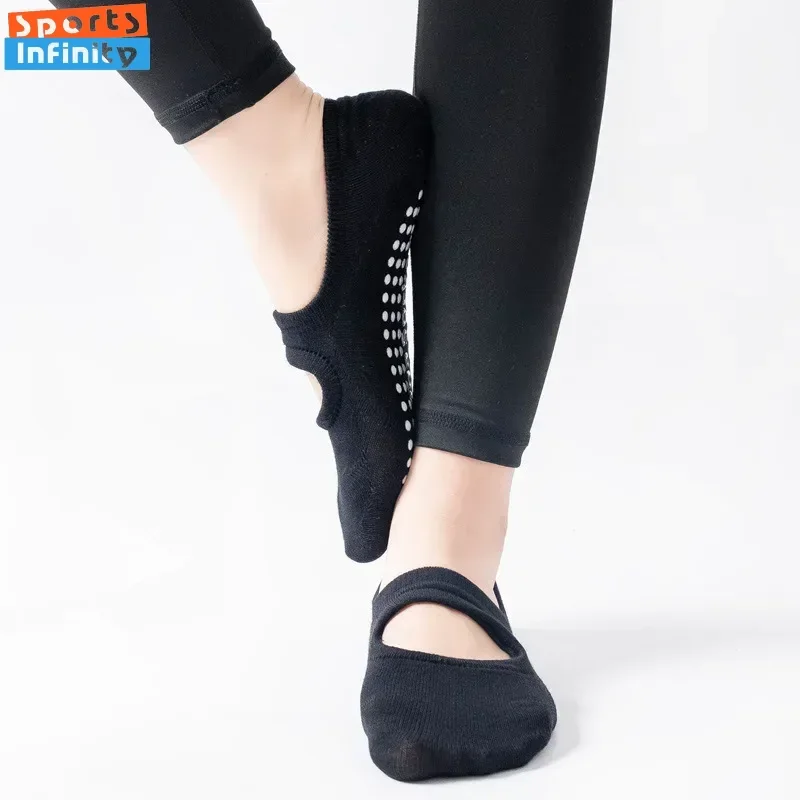 女性用シリコン滑り止めバックレスヨガソックス,屋内,バレエ, - Yoga Fitness Gym のレビューと価格