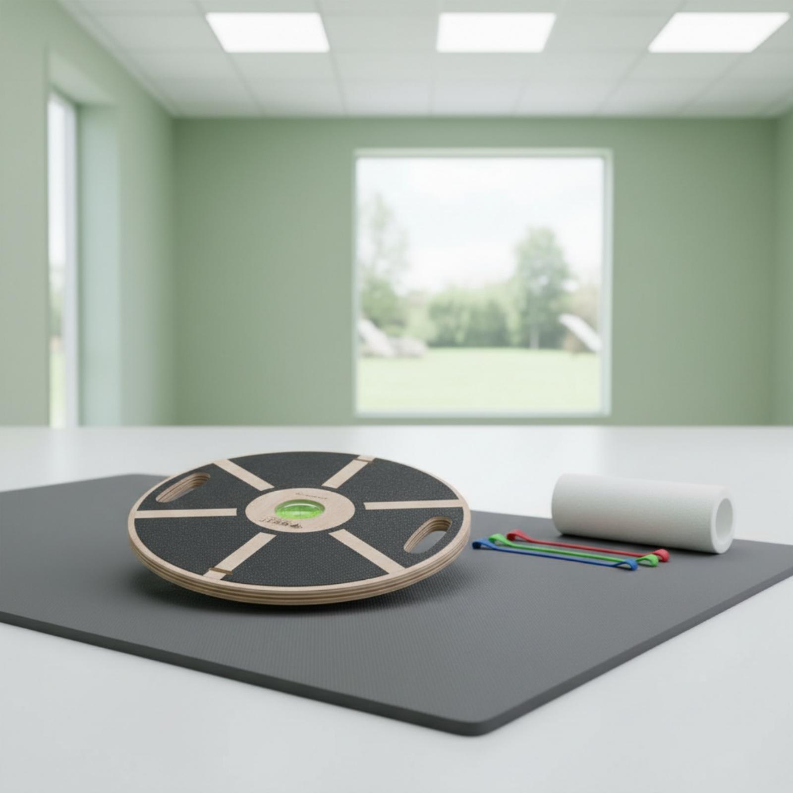 ホームフィットネス木製バランスボード ラウンドデザイン 多機 - Yoga Fitness Board のレビューと価格