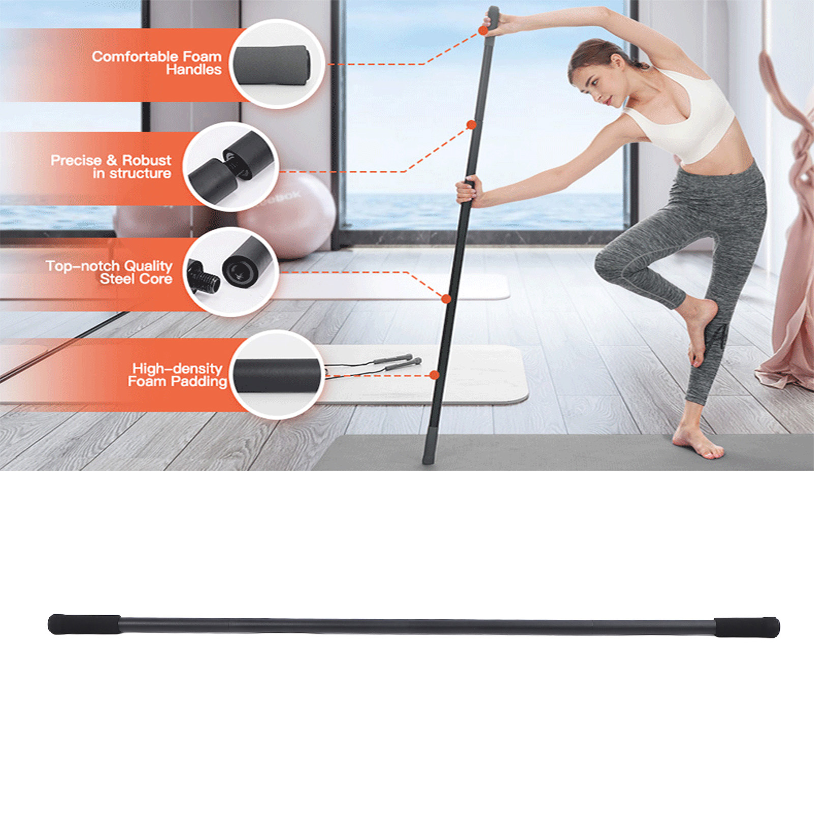 ヨガスティック 調節可能なモビリティスティック エクササイズ - Yoga Fitness Exercises のレビューと価格